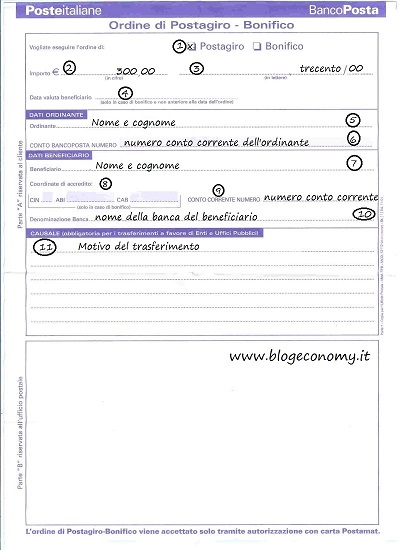 modulo bonifico poste italiane pdf 38